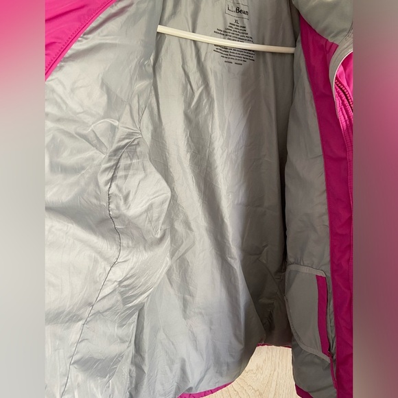 L.L. Bean Goose Down Puffer Jacket PINK Berry Full Zip Sz XL - Picture 8 of 14